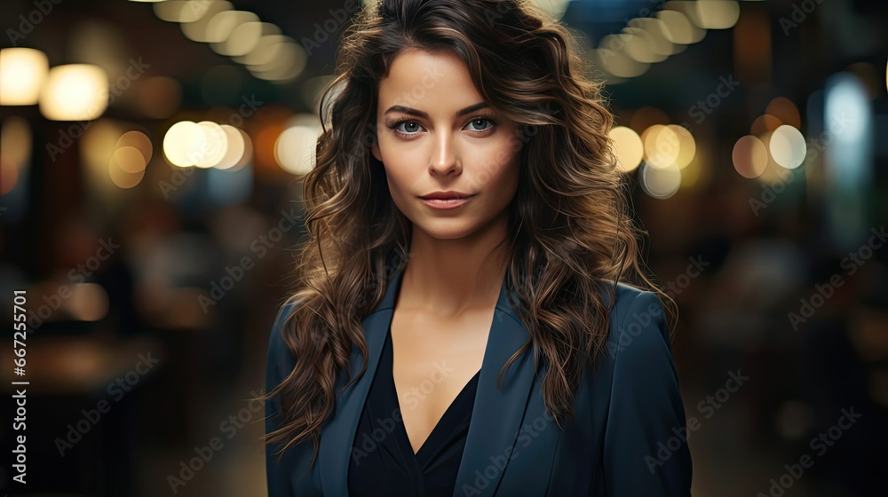 Determined to make it no matter the cost. Shot of an attractive young businesswoman standing alone in the office with her arms folded during a late shift. Generative AI Determined to make it no matter the cost. Shot of an attractive young businesswoman standing alone in the office with her arms folded during a late shift. Generative AI