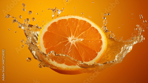 orange in water