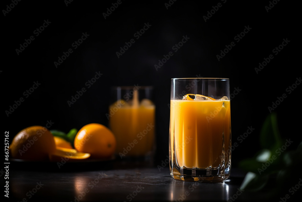 Orange juice with orange fruit Orange juice with orange fruit