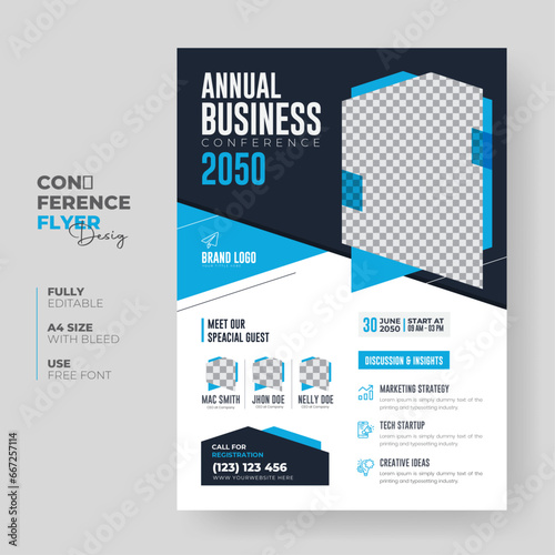 Corporate Business flyer template or Business flyer layout, Conference flyer, Editable Business flyer, A4 Flyer template Design (ID: 667257114)