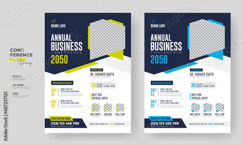 Corporate Business flyer template or Business flyer layout, Conference flyer, Editable Business flyer, A4 Flyer template Design (ID: 667257121)