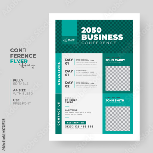 Corporate Business flyer template or Business flyer layout, Conference flyer, Editable Business flyer, A4 Flyer template Design (ID: 667257139)