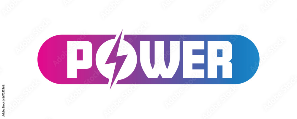 power logo. blue-magenta power logo on white background power logo. blue-magenta power logo on white background