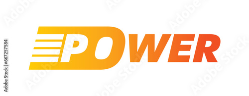 power logo. orange-red power word