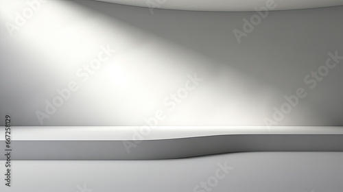 Wallpaper Mural Beautiful walls in a large empty room greyish white with lateral lighting.Minimalistic background for product presentation Torontodigital.ca