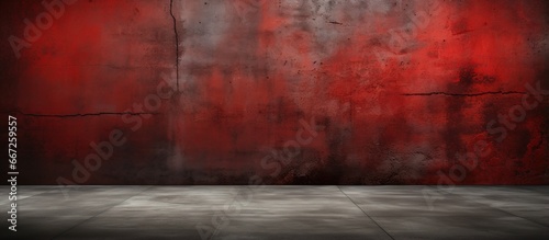 Red backdrop with aged concrete wall