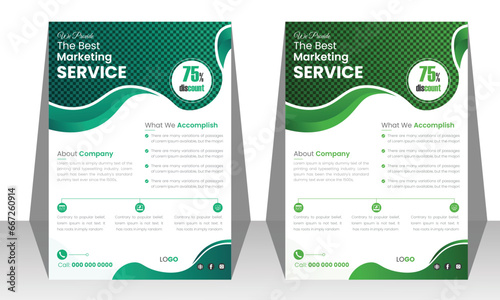 business flyer pamphlet design layout, annual report, poster, vector illustration template in A4 size. space for photo background
