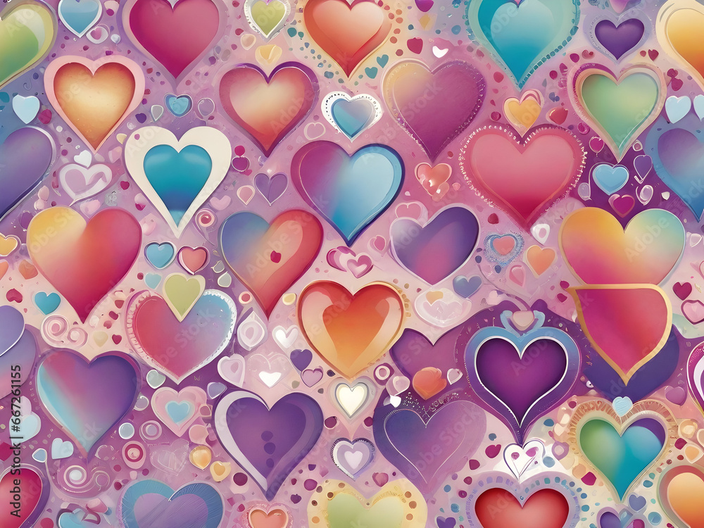colorful hearts pattern, valentine's day