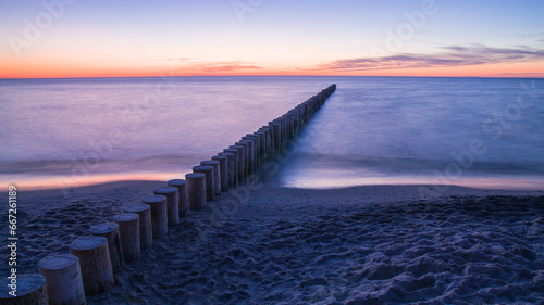 Fototapeta Naklejka Na Ścianę i Meble -  beautiful sunset over the Baltic Sea Pogorzelica 2023