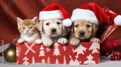Adorable, Cute Pet Christmas Present © branislavp