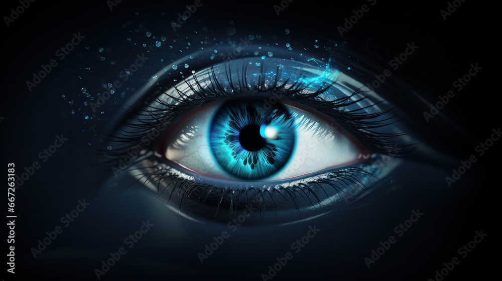 Aqua-Green Vision: Detailed Human Eye Background for Innovative Creations