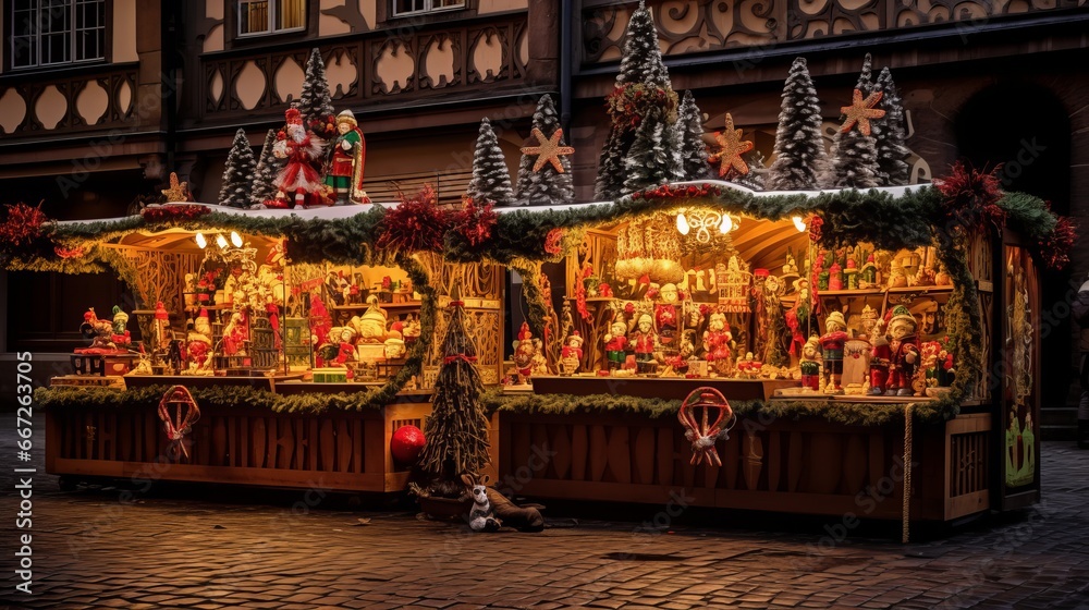 Holiday decorations at the Alsace Christmas Market