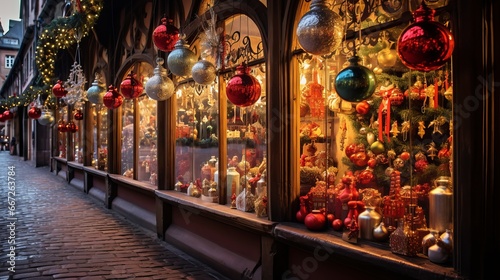Holiday decorations at the Alsace Christmas Market © PhotoVibe