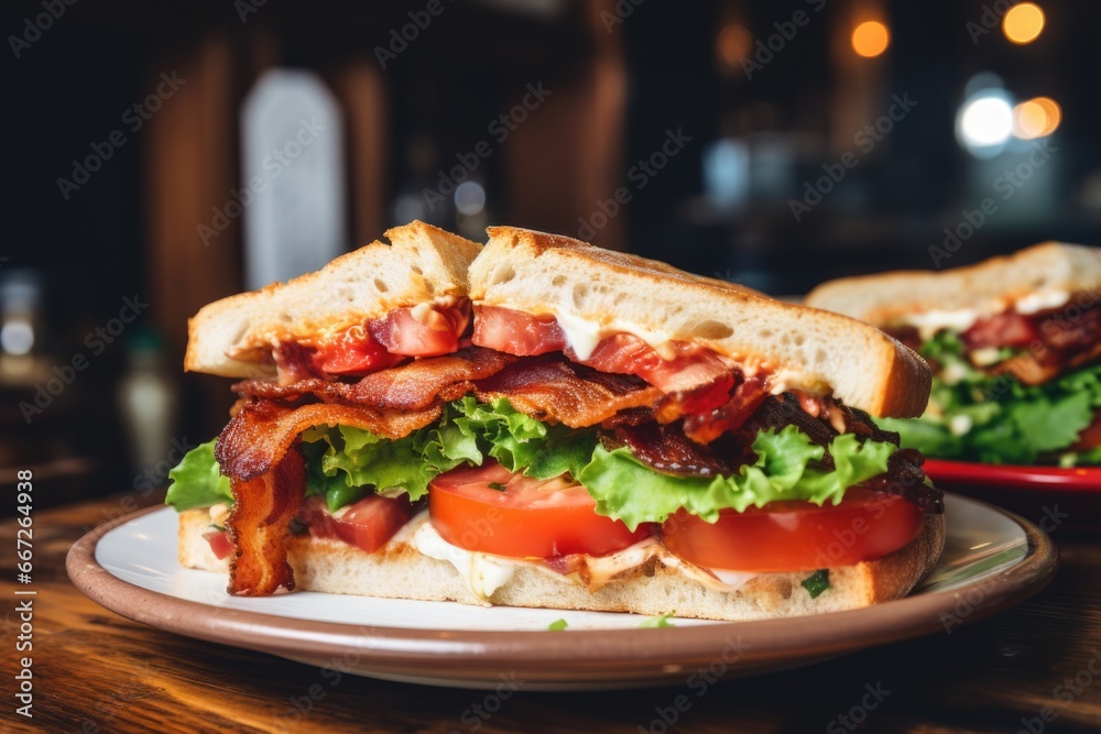 Classic BLT Sandwich with Fresh Lettuce, Tomato, and Crispy Bacon on Toasted Bread Classic BLT Sandwich with Fresh Lettuce, Tomato, and Crispy Bacon on Toasted Bread