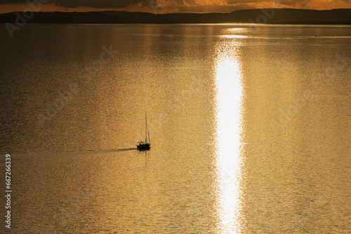 Sailing boat in the sunset