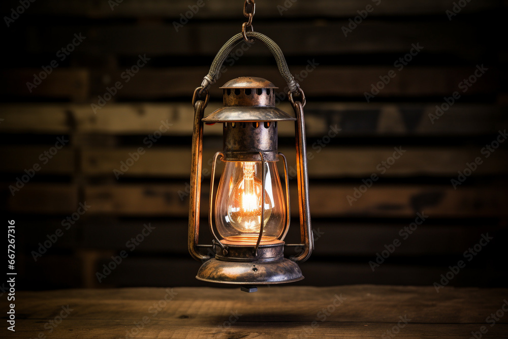 Vintage Barn Lantern With Palettes in the Background