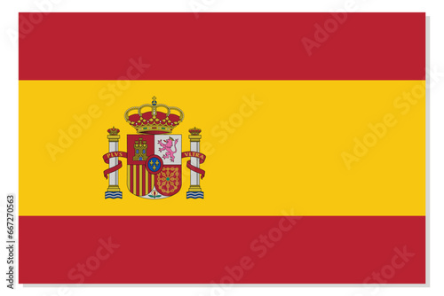 Flag of Spain. National symbol in official colors. Template icon. Abstract vector background