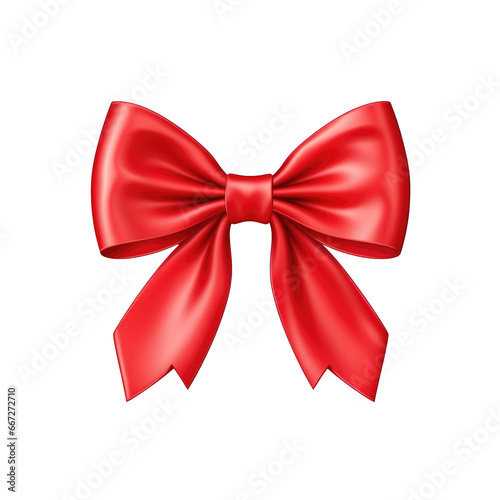 Vibrant Red Bow Detail on transparent background