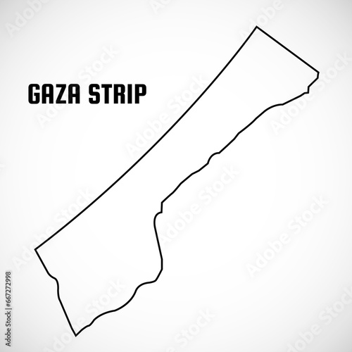 Gaza Strip map isolated on white background. Vector illustration