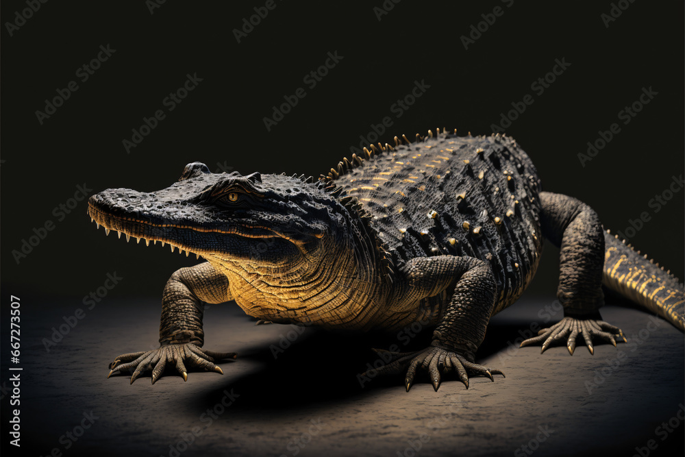 Fototapeta premium Black gold Crocodile