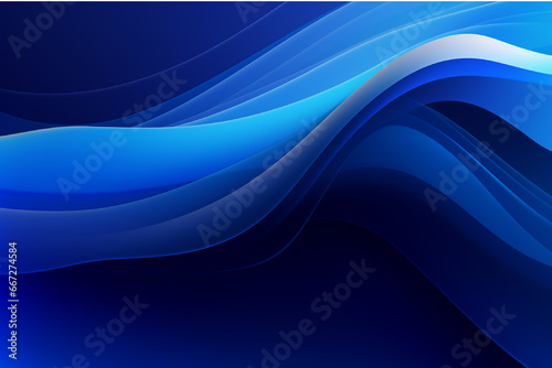 Abstract blue background with wavy lines. Vector illustration. 