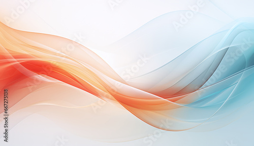 Blue and orange technology waves abstract background © Cla78