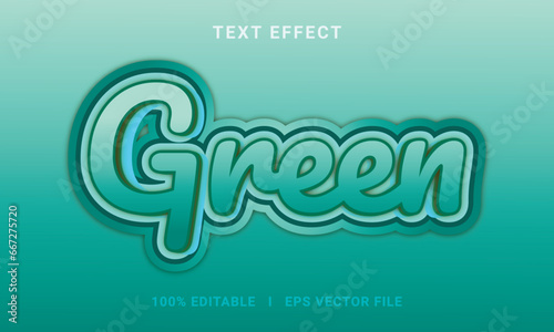 Green text effect editable modern lettering font style
