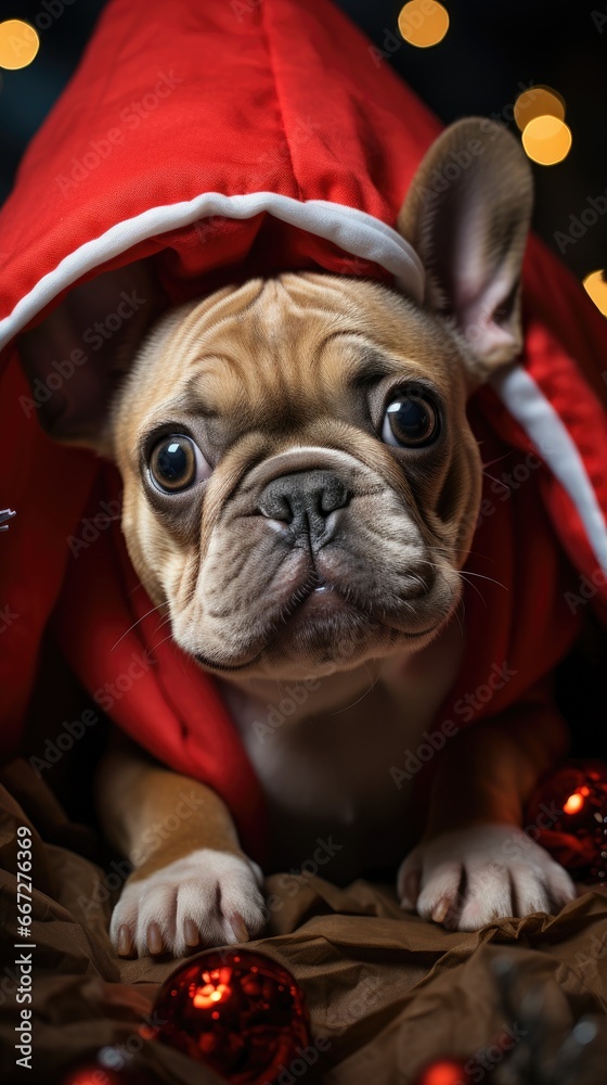 Cute Dog Celebrates Christmas Cute Dog Celebrates Christmas