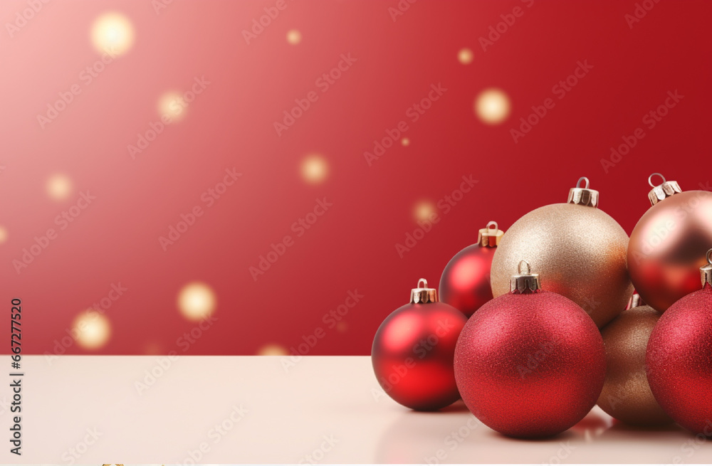 Christmas greeting card. Festive decoration on bokeh background. New Year concept. Christmas greeting card. Festive decoration on bokeh background. New Year concept.