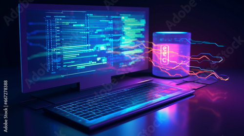 3D rendering of a computer and mobile devices in a grey background