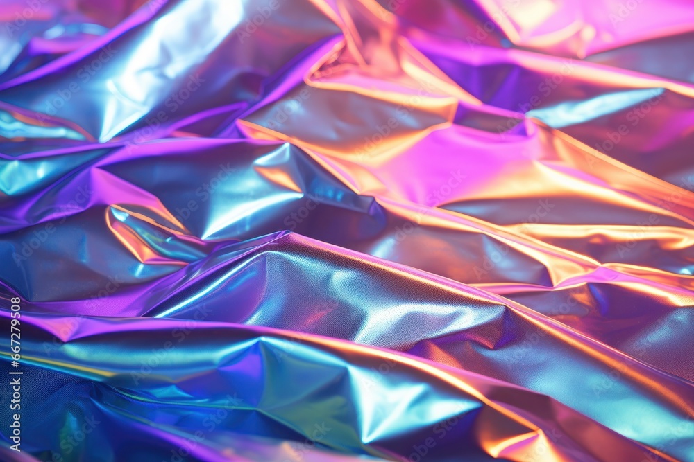 Iridescent holographic texture reflecting a spectrum of colors. Iridescent holographic texture reflecting a spectrum of colors.
