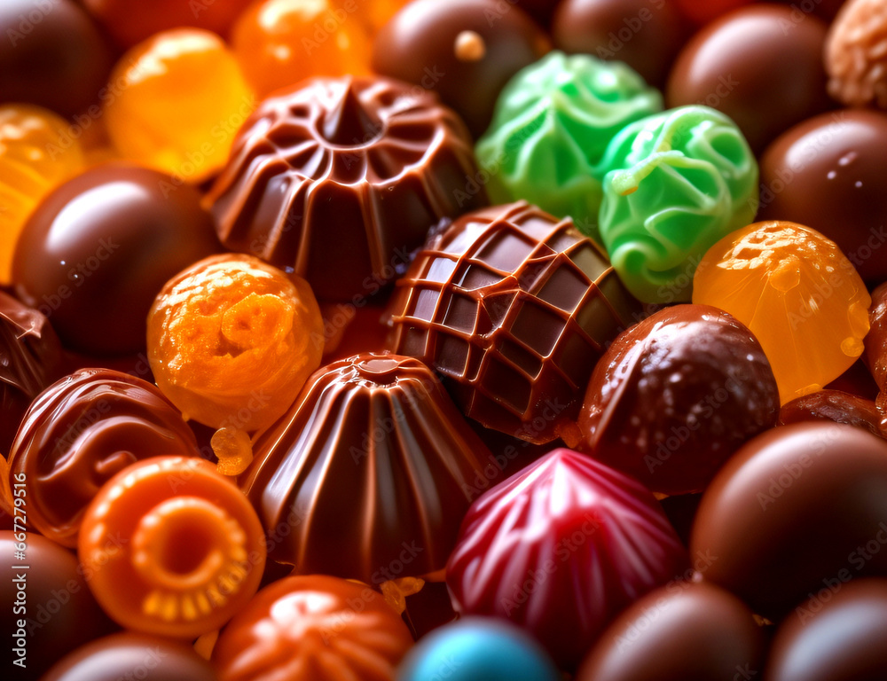 Close-up of Sweets multi colored candies on a dark color background. Close-up of Sweets multi colored candies on a dark color background.