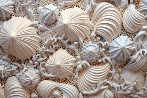 Seashell surface, intricate pattern and texture. © Jelena