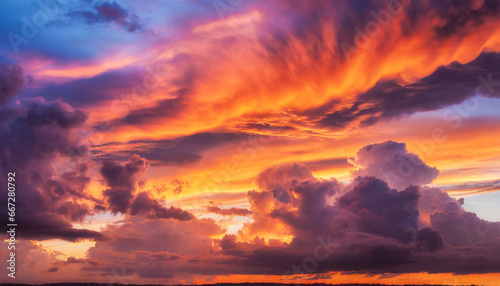 utterly spectacular sunset with colorful clouds lit by the sun bright epic sky