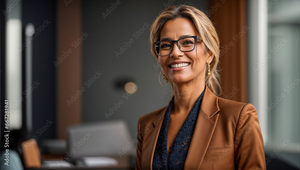 Beautiful adult woman businesswoman in the office Beautiful adult woman businesswoman in the office