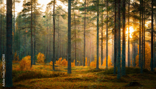 moody swedish forest in northern uppland the photos are taken during fall © Richard