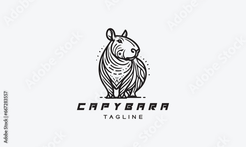 Capybara vector logo icon illustration minimalistic design