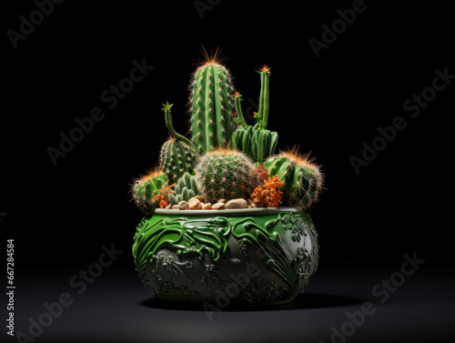 Cactus in a Pot, Studio Shot, Generative AI