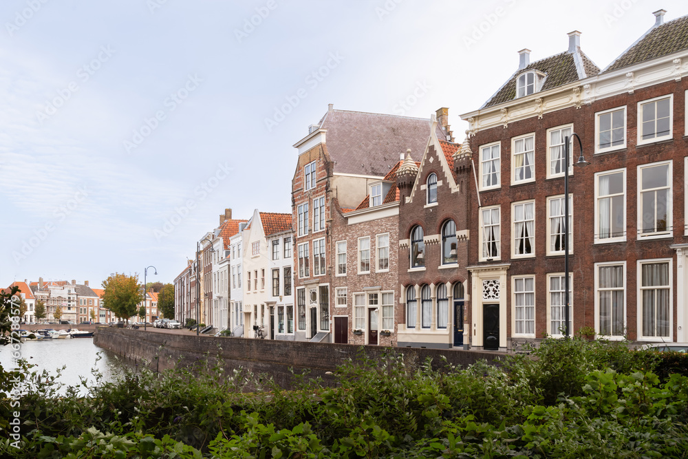 Canal houses in the center of Middelburg.