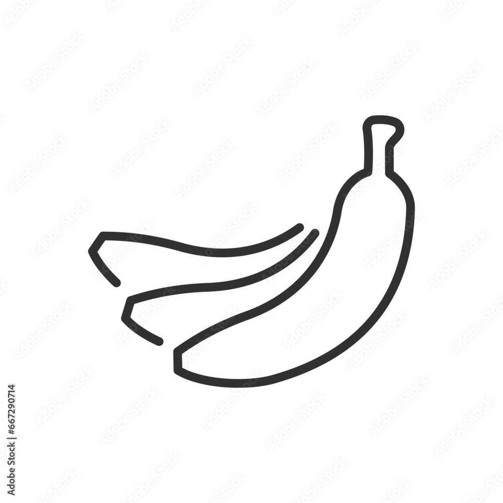 Banana, linear icon. Line with editable stroke Banana, linear icon. Line with editable stroke
