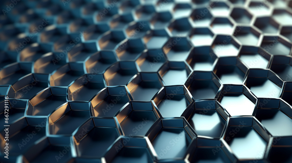 3D rendering of abstract background with hexagons. Futuristic technology style. 3D rendering of abstract background with hexagons. Futuristic technology style.