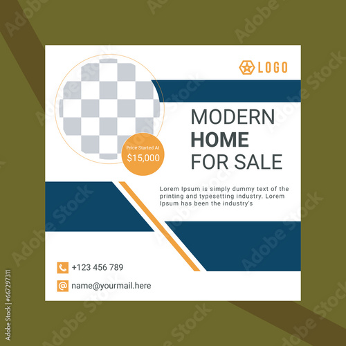 Real estate house social media instagram post or web banner