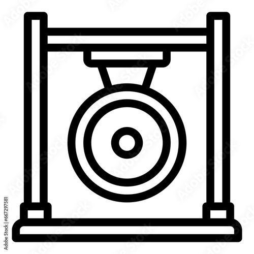 Gong black outline icon