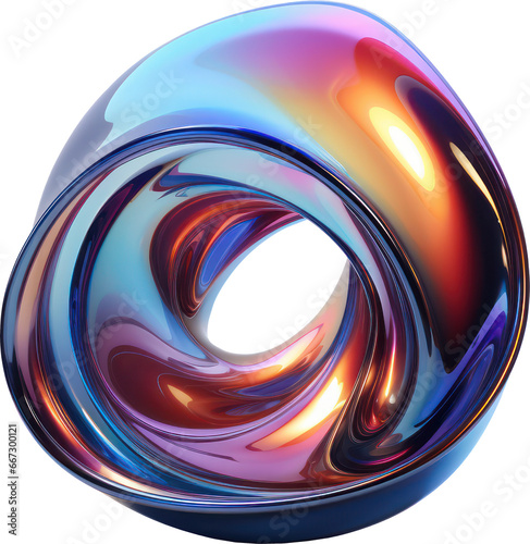 Abstract Liquid Glossy Glass Iridescent PNG Shape photo