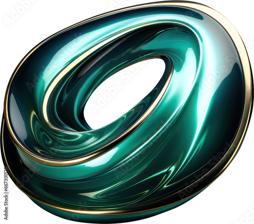 Abstract Liquid Glossy Glass Iridescent PNG Shape