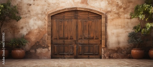 Old wooden door in the Spanish style