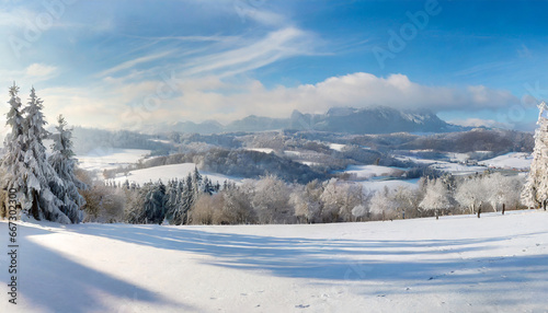 śnieżna panorama zimowego krajobrazu