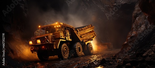 Driving a mining truck from an underground mine