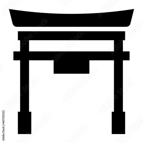 Torii Gate black solid glyph icon