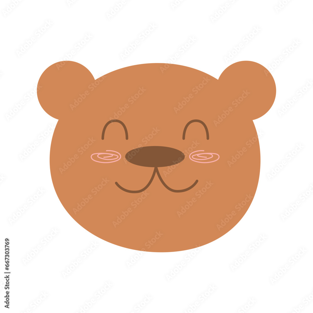 Vector baby illustration. Cute cartoon bear on a white background. Vector baby illustration. Cute cartoon bear on a white background.